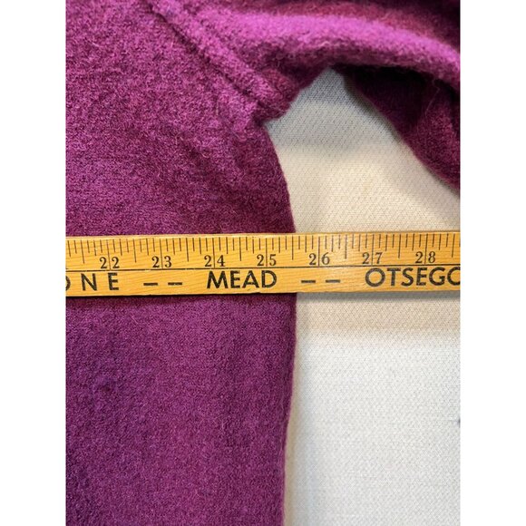 Norm Thompson Women's Button Front Wool Short Coat Long Sleeve Size 1X Fuchsia - Picture 8 of 11